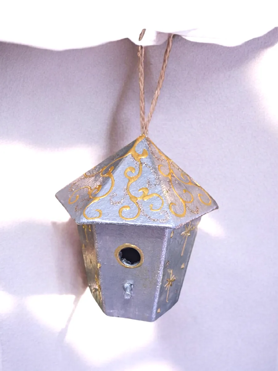 Σετ 5 Χειροποίητα Χριστουγεννιάτικα Διακοσμητικά Σπιτάκια Πουλιών | CHRISARTI