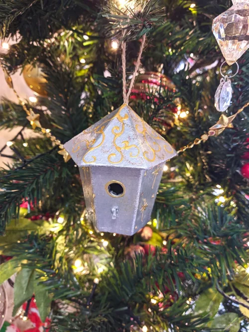 XMAS25-0025SET (2) Σετ 5 Χειροποίητα Χριστουγεννιάτικα Διακοσμητικά Σπιτάκια Πουλιών | CHRISARTI