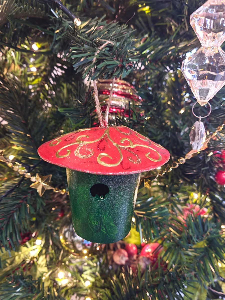 Σετ 5 Χειροποίητα Χριστουγεννιάτικα Διακοσμητικά Σπιτάκια Πουλιών | CHRISARTI