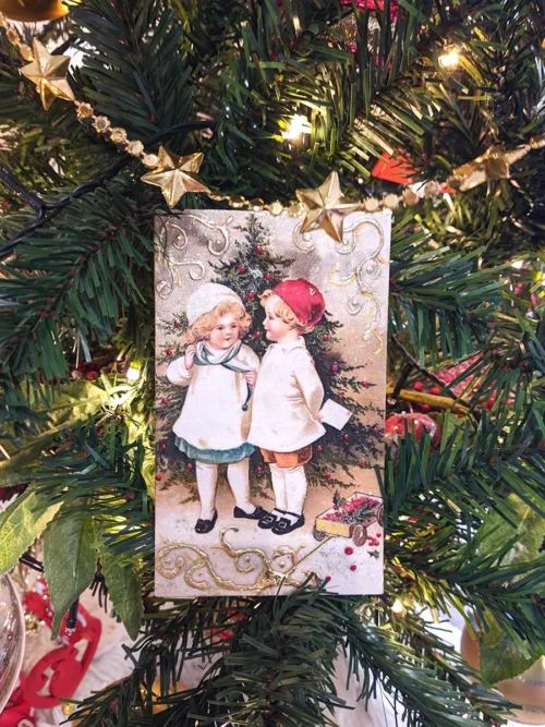 XMAS25-0026 (8) Ξύλινα Χειροποίητα Χριστουγεννιάτικα Διακοσμητικά με Vintage Εικόνες | CHRISARTI