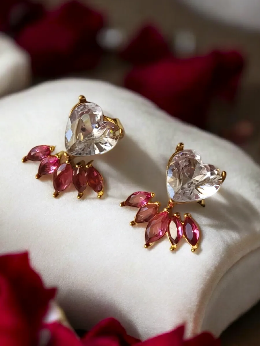 Ατσάλινα Σκουλαρίκια με Φούξια Κρύσταλλα – Λαμπερά και Εντυπωσιακά Αξεσουάρ | CHRISARTI