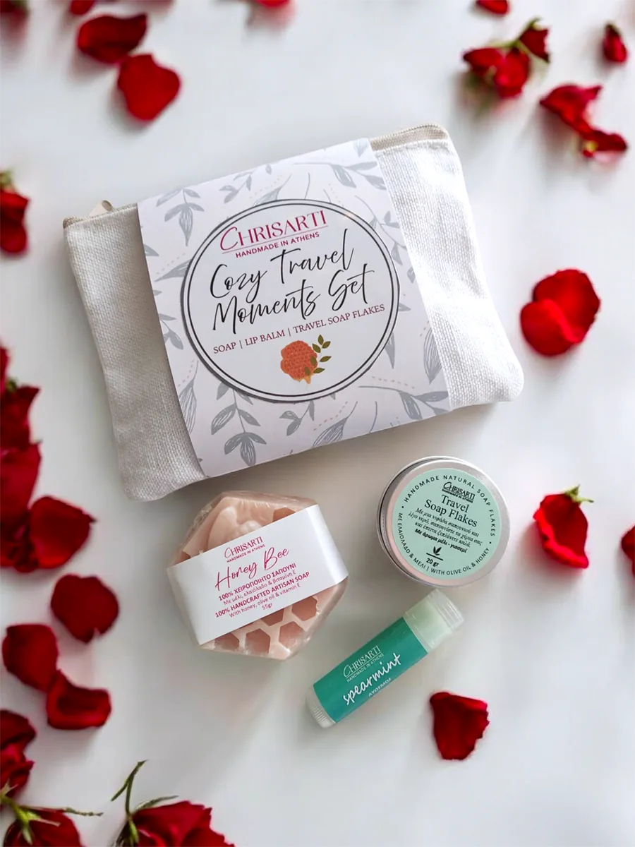 Cozy Travel Moments Set | Χειροποίητο Σετ Περιποίησης Ταξιδιού από Φυσικά Συστατικά | CHRISARTI