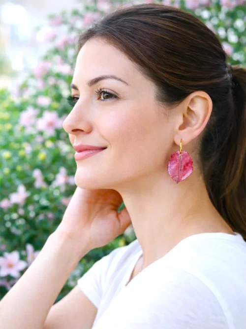 Drop Earrings Elena – Pink Glow