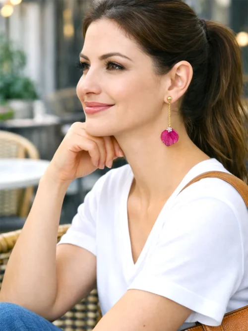 Drop Earrings Sophia – Pink Bloom