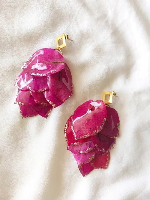 Statement Drop Earrings Lila - Pink Aura