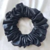 Scrunchie Λάστιχο μαλλιών δερματίνης μαύρο Large