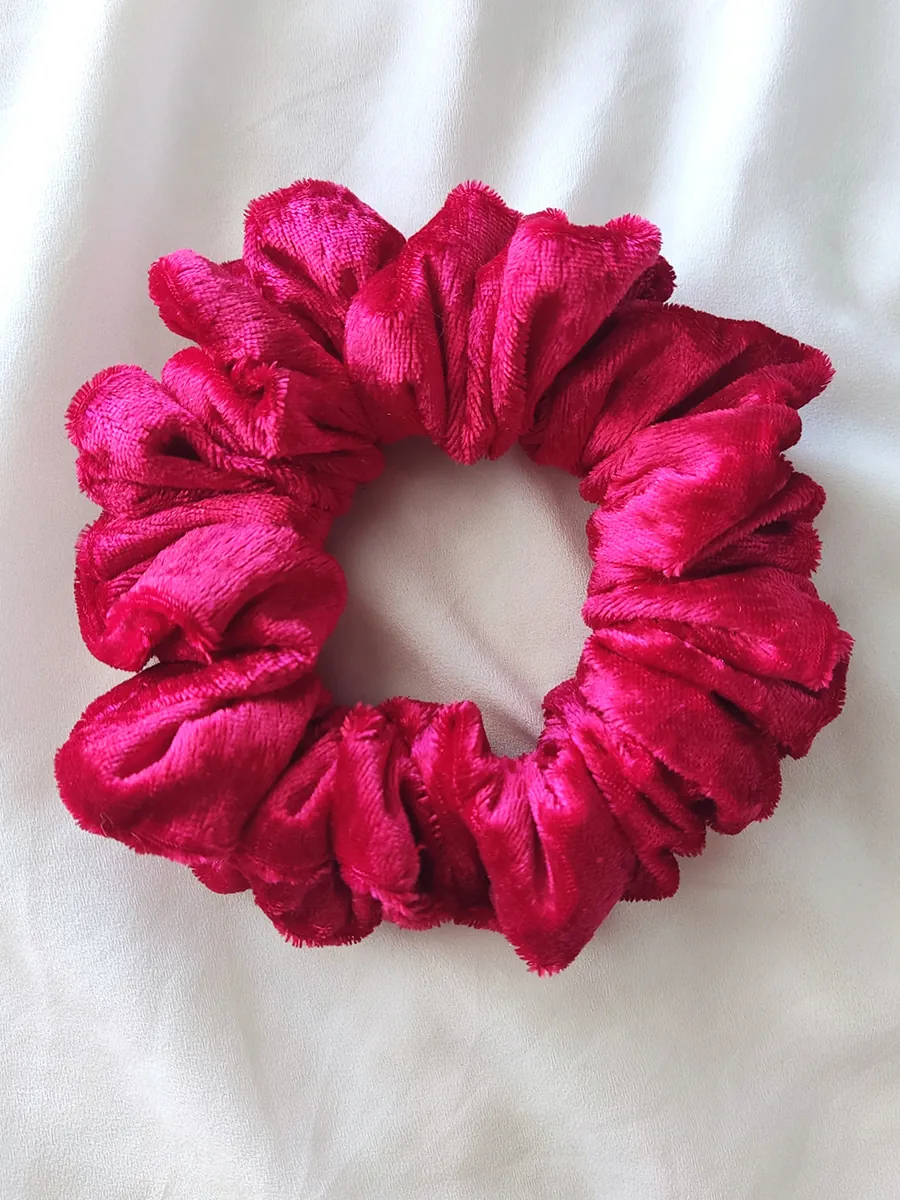 Χειροποίητο Βελούδινο Scrunchie σε Μπορντό Χρώμα – Μέγεθος Large