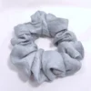 SCRUNCHIES-0086 (2) Χειροποίητο Υφασμάτινο Scrunchie Γαλάζιο-Γκρι Γυαλιστερό – Large