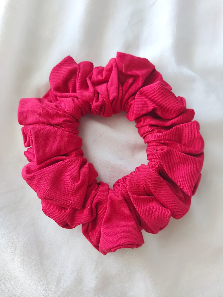 SCRUNCHIES-0087 Χειροποίητο Κόκκινο Scrunchie – Large