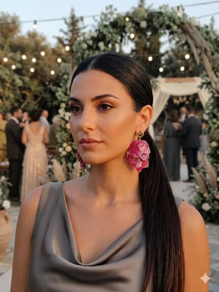 Statement Drop Earrings Lila - Pink Aura