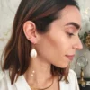 Statement Drop Earrings Calypso - Soft Sand