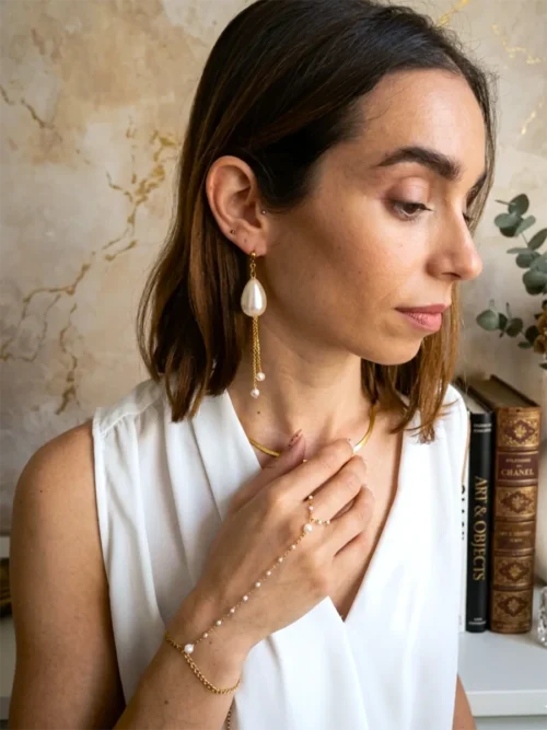 Statement Drop Earrings Calypso - Soft Sand