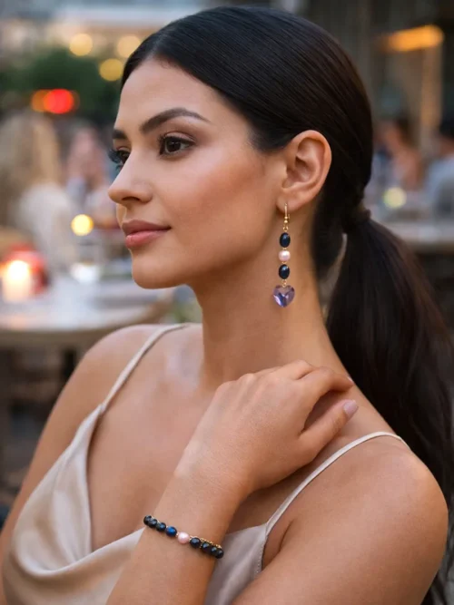 Drop Earrings Nymeria - Midnight Pearl