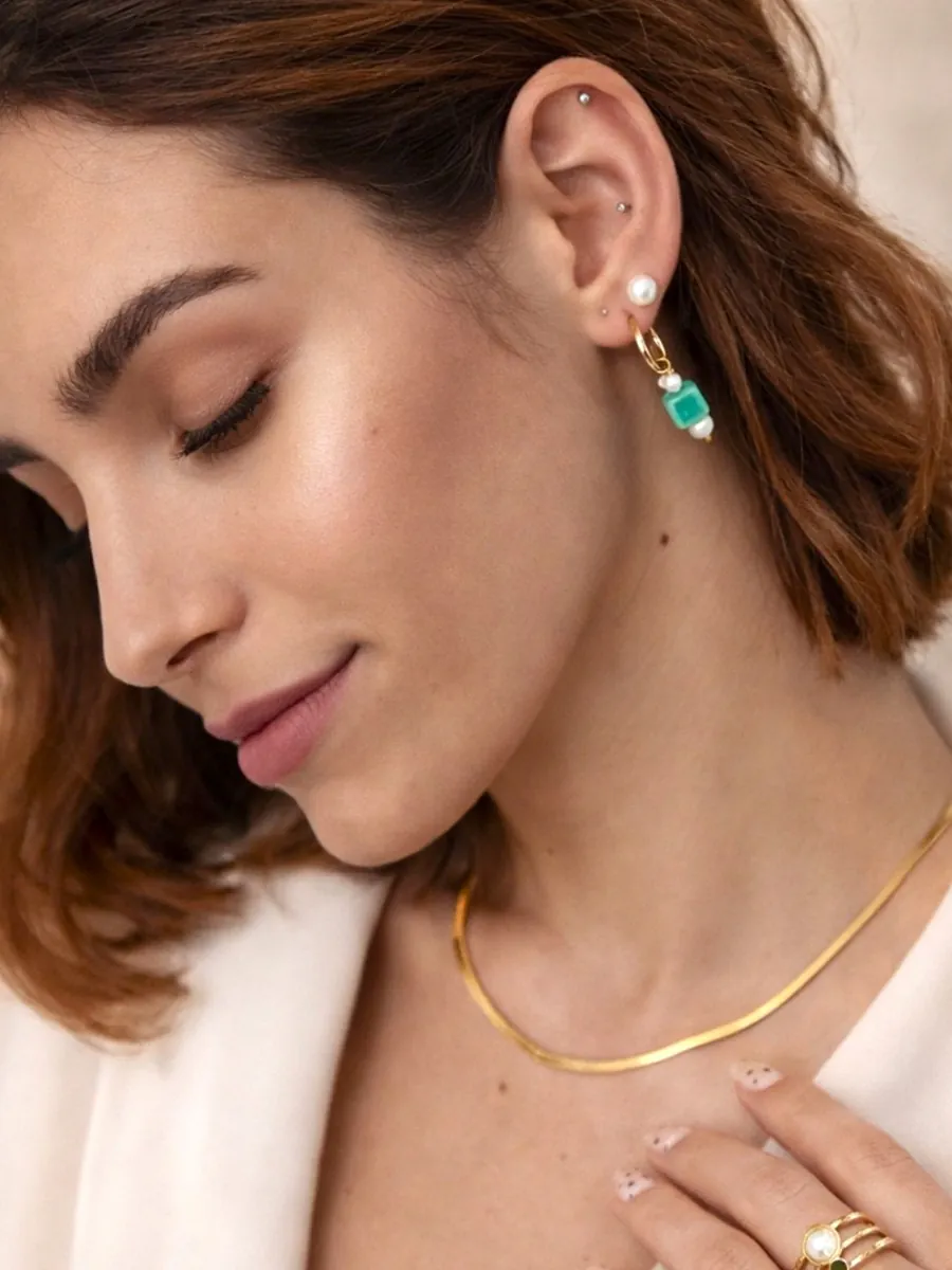 30 Drop Earrings Elle – Chic Pearl Green
