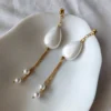 Statement Drop Earrings Calypso - Pearl White