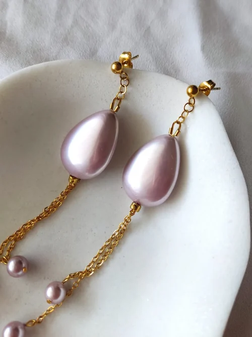 Statement Drop Earrings Calypso - Lilac Tide