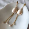 Statement Drop Earrings Calypso - Soft Sand