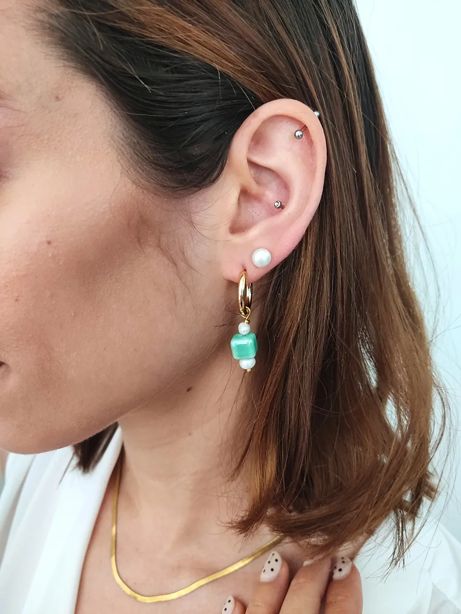 03 Drop Earrings Elle – Chic Pearl Green