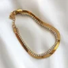 Ατσάλινο Διπλό Βραχιόλι Ριβιέρα‑Snake με Διάφανα Κρύσταλλα | CHRISARTI