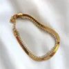 Ατσάλινο Διπλό Βραχιόλι Ριβιέρα‑Snake με Διάφανα Κρύσταλλα | CHRISARTI