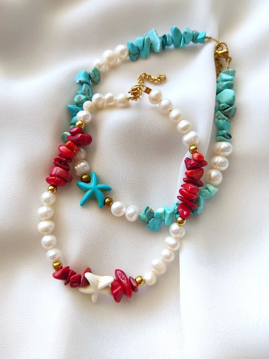 Anklet Calista – Coral Sunset