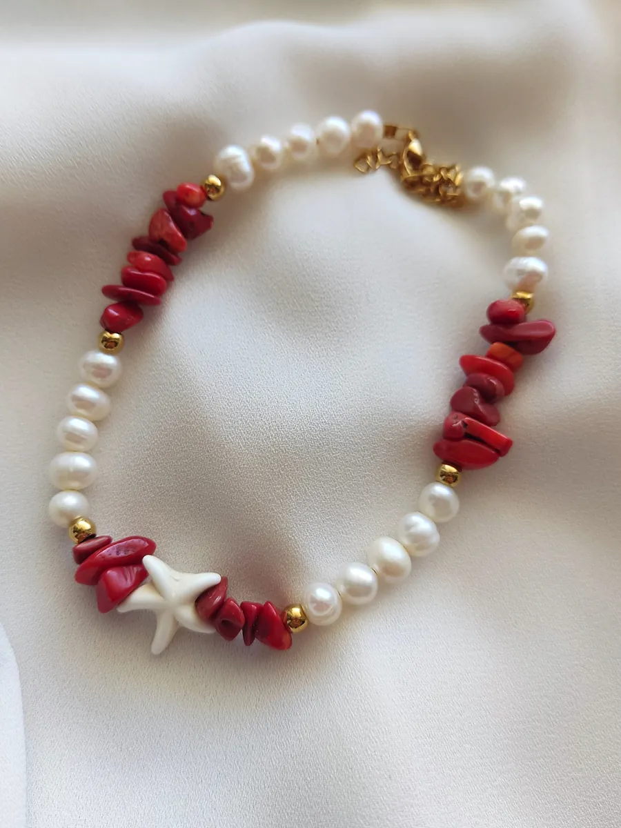 Anklet Calista – Coral Sunset