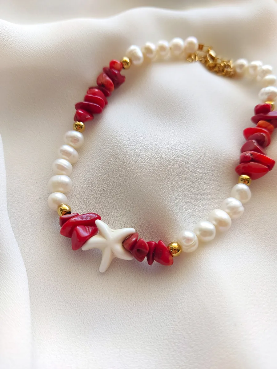 Anklet Calista – Coral Sunset