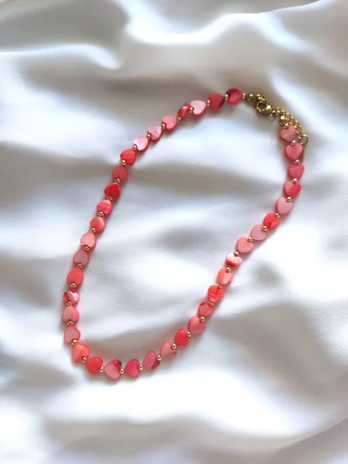 Necklace Elina – Coral Hearts