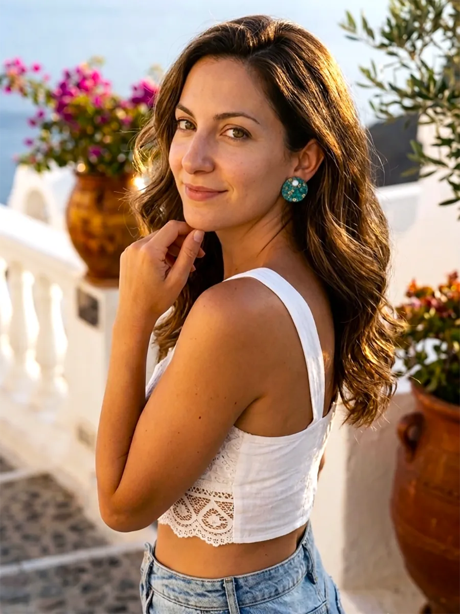 Stud Earrings Kaia – Turquoise Glow