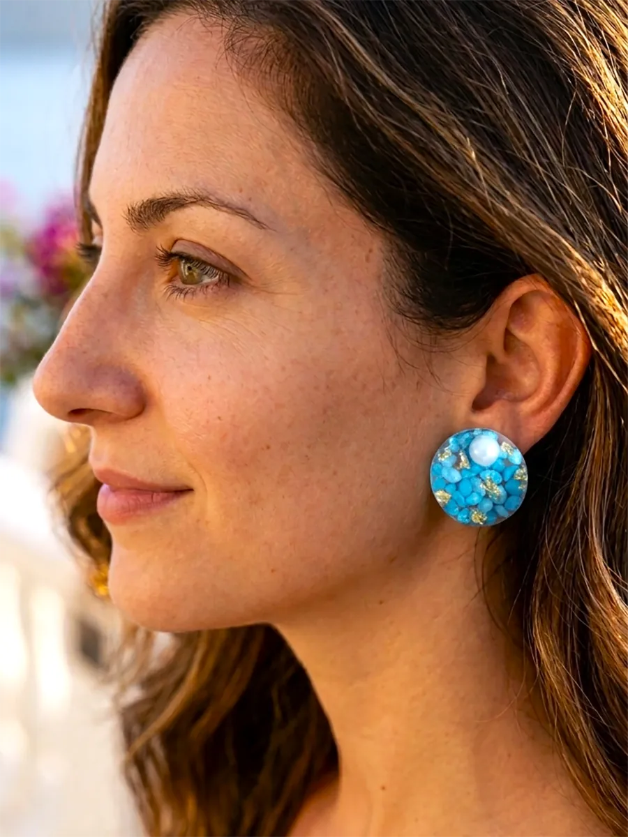 Stud Earrings Kaia – Turquoise Glow